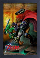 Zelda Link vs. Ganondorf 11X17 Framed Print - Zelda Link vs. Ganondorf 11x17 Framed Gel Coat Print