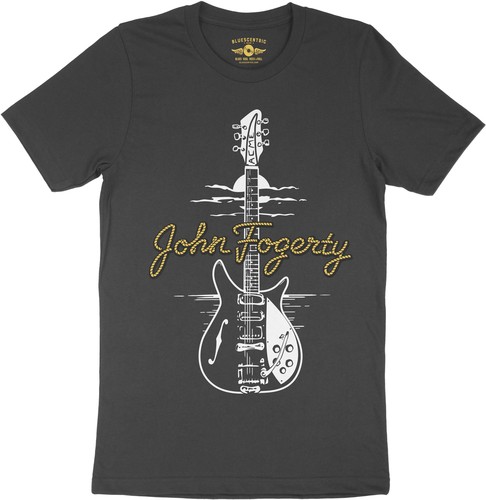 John Fogerty - John Fogerty 1969 Rickenbacker 325 Sunburst CCR ACME Guitar Black Heavy Cotton Style T-Shirt (3XL)