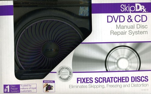 Allsop Skip Dr DVD & CD Manual Disc Repair System - Digital Innovations 1018300 SkipDr Manual CD & DVD Disc Repair System with Repair Fluid and Drying Cloth (Black/Blue)