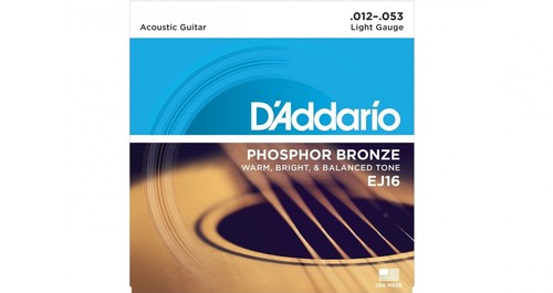 Daddario Ej16 Phosp Brnz Ac Gtr Strings Lgt 12-53 - DAddario EJ16 Phosphor Bronze Acoustic Guitar Strings Light 12-53