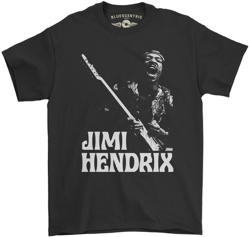 Jimi Hendrix - Jimi Hendrix 1970 Black Classic Heavy Cotton Style T-Shirt (Medium)