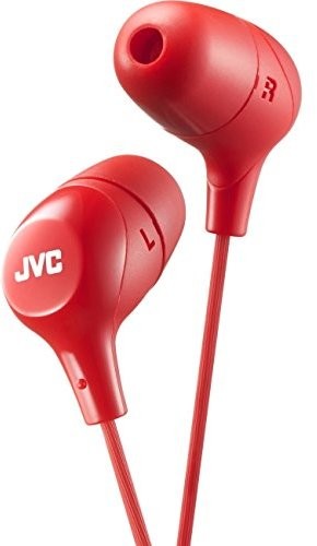Jvc Hafx38Mr Marshmallow Earphones Mic Remote Red - JVC HAFX38MR Marshmallow Earphones With Microphone & In-line Remote (Red)