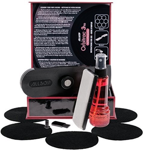 Allsop Orbitrac 3 Pro Vinyl Record Cleaner - ALLSOP 31735 Orbitrac 3 PRO Vinyl 12 Inch LP Record Cleaning System Kit Includes Pad Cleaning Fluid Brush and Cleaning Cloths
