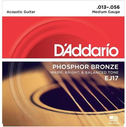 Daddario Ej17 Phos Brnz Ac Gtr Strings Med 13-56 - DAddario EJ17 Phosphor Bronze Acoustic Guitar Strings Medium 13-56