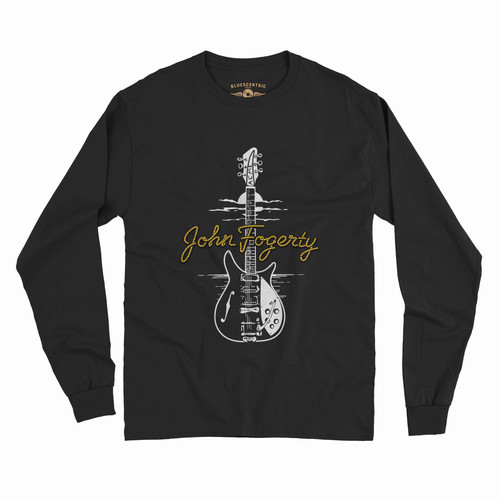 John Fogerty - John Fogerty 1969 Rickenbacker 325 Sunburst CCR ACME Guitar Black Long Sleeve T-Shirt (Medium)