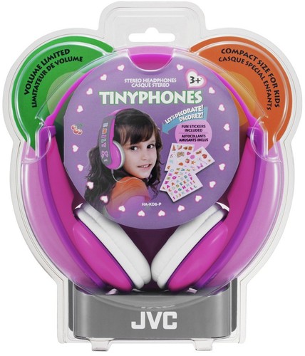 Jvc Hakd7P Kids Tinyphones Volume Lmt Pink/Violet - JVC HAKD7P Kids Tinyphones With Volume Limiter Adjustable Sizing (Pink/Violet)