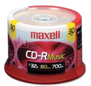 MAXELL 625335 CD-R MUSIC GOLD CD RECORDABLE 30 PK