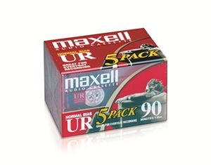 MAXELL 108562 UR-90 AUDIO CASSETTES 90 MIN 5 PACK