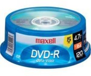 MAXELL 638006 DVD-R DVD RECORDABLE 120 MIN 15 PK