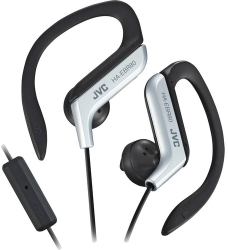 Jvc Ha-Ebr80-S Silver "Sport Clip"Headphones W/Mic - JVC Ha-Ebr80-S Sport Clip Earphones W/Microphone (Silver)