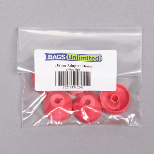 Bu a45AD5Pk 45Rpm Record Adaptor Dome 5 Pack - Bags Unlimited A45AD5Pk - 7 Inch 45 RPM Record Adaptor Dome - 5 Pack (Red)