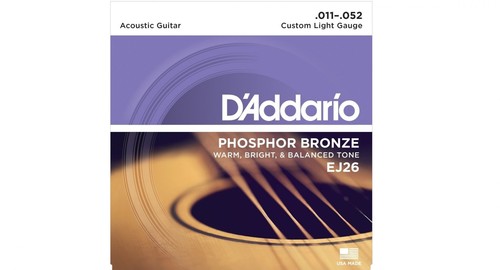 Daddario Ej26 Phos Brnz Ac Gtr Strgs Cus Lgt 11-52 - DAddario EJ26 Phosphor Bronze Acoustic Guitar Strings Custom Light 1152