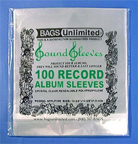 Slps3R 12" Poly Reseal.Album Slvs-100 Ct(3 Mil) - Bags Unlimited SLPSR3 - 12 LP Inch Record Jacket Sleeve - 12.6 x 12.6 inches -3 mil Polyethylene With Resealable Flap - 100 Coun