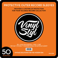 Vinyl Styl 7 9/16 X 7 5/8 Poly Sleeve 50Ct Vsp008 - Vinyl StylT 7 9/16" X 7 5/8" 3 Mil Protective Outer Record Sleeve 50CT
