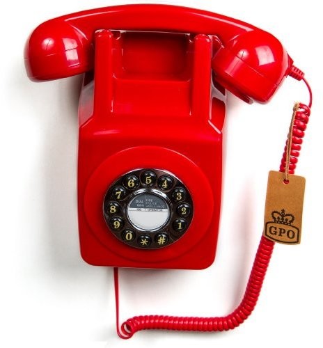 Gpo 746 Retro Wall Push Button Telephone Red - Gpo 746 Retro Wall Push Button Telephone Red (Red)