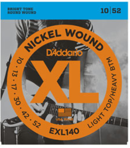 Daddario Exl140 Nickel Elec Gtr Str Lgt/Hvy 10-52 - DAddario EXL140 Nickel Wound Electric Guitar Strings Light Top/HeavyBottom 1052