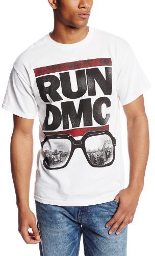 RUN-D.M.C. - Run DMC Glasses Cityscape White Unisex Short Sleeve T-shirt [Small]