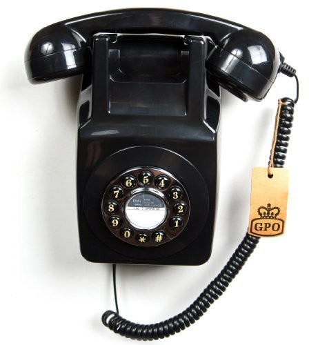 Gpo 746 Retro Wall Push Button Telephone Black - Gpo 746 Retro Wall Push Button Telephone Black