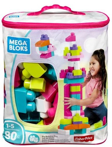 MEGA BUILD BASICS BIG BUILD PINK BAG 80 PIECES