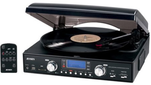 JENSEN JTA460P TURNTABLE ENT SYSTEM 3 SPEED BLK